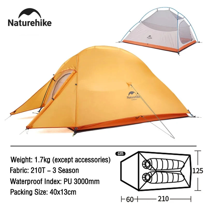Naturehike Cloud Up 2 Person Camping Tent Waterproof Easy Build Ultralight Beach Tent Outdoor Hiking Backpacking Shelter Tents