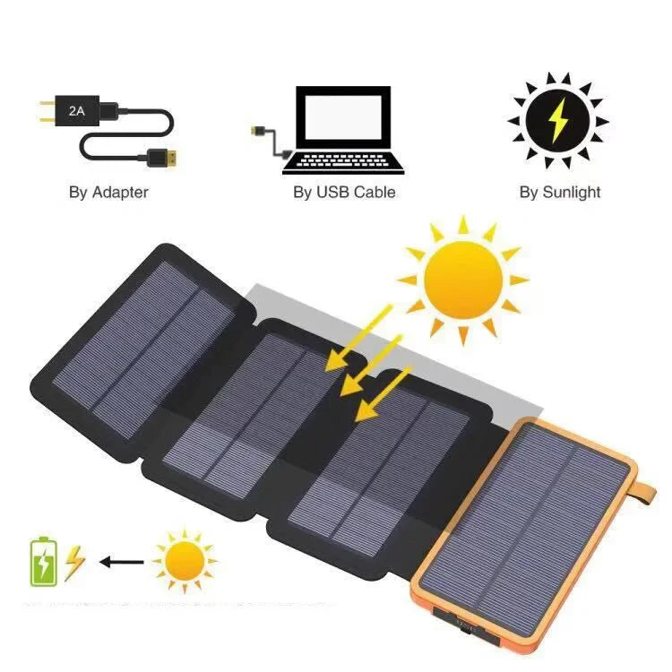 Xiaomi 200000mAH Solar Power Bank Folding Solar Panels 5V 2A USB Output Portable Outdoor Camping Sun Power For IPhone Android