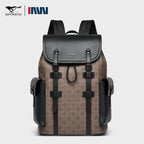 Septwolves Fashion Design Printed Leather Backpack Man Large Flip Cover Business Print Travel Laptop Bags Big Monogram Bagpack