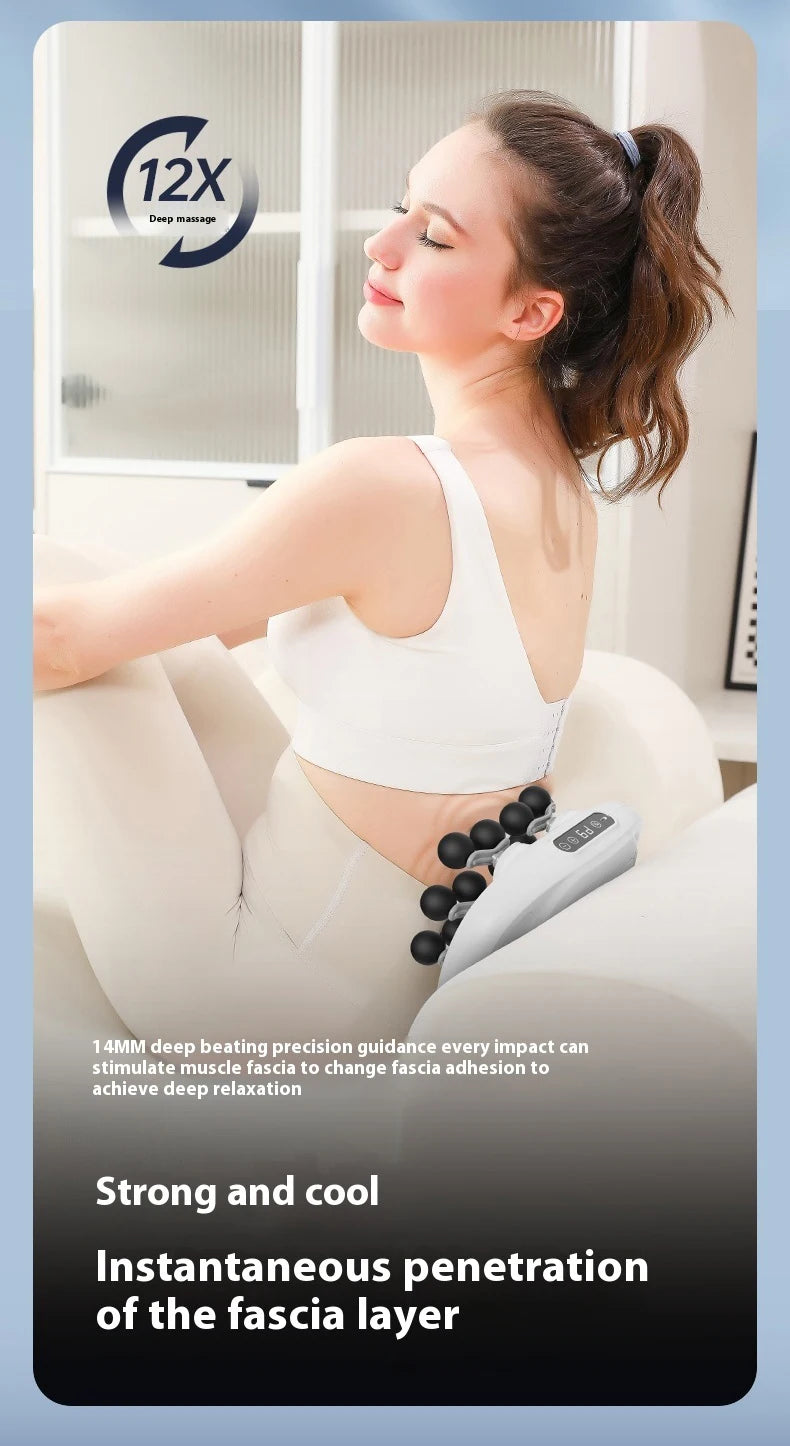 High-Frequency Vibration Full-Bbody Massage Gun Back, Waist, Neck and Shoulder Massager muscle Massager 12/16-Head fascia Gun
