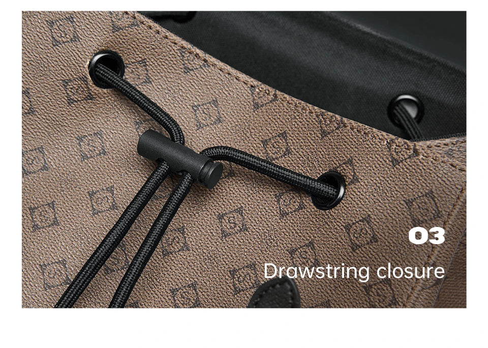 Septwolves Fashion Design Printed Leather Backpack Man Large Flip Cover Business Print Travel Laptop Bags Big Monogram Bagpack