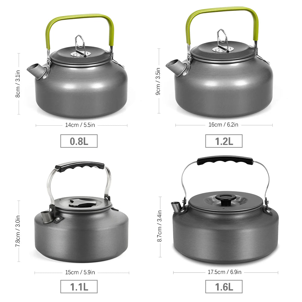 Portable Outdoor Water Kettle Water Pot Teapot Coffee Pot Indoor Aluminum Alloy Tea Kettle Outdoor Camping Hiking Picnic Pot