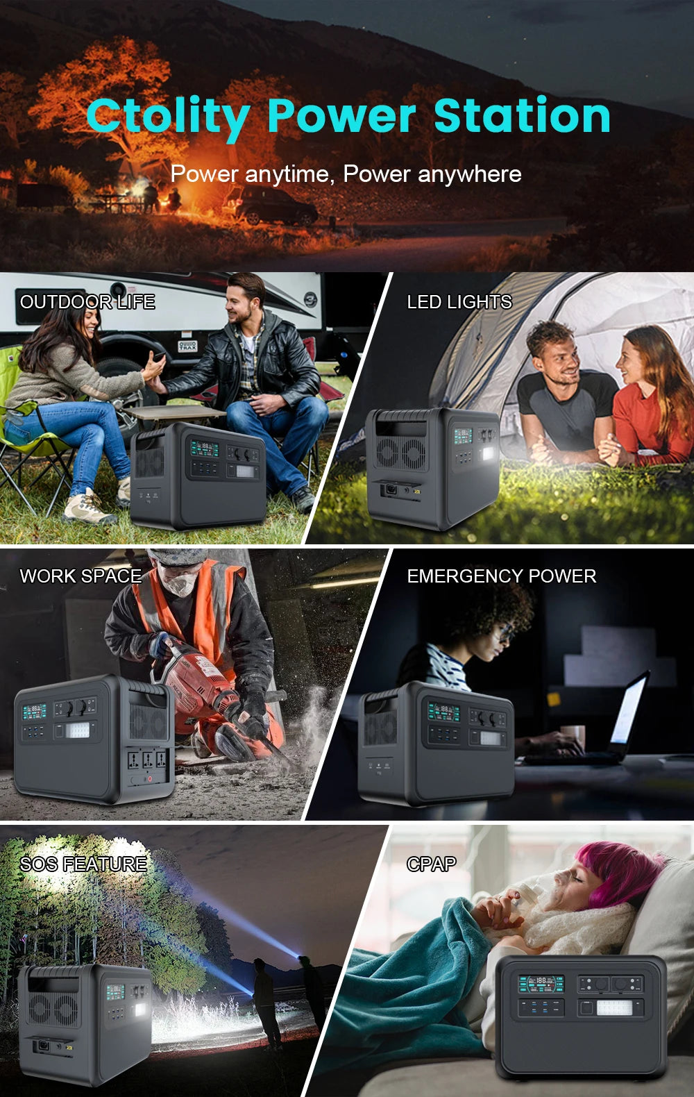 2600W 1800W 500W Portable Power Station 1024wh 345wh Lifepo4 Battery Powerful Power Bank Solar Generator Emergency Power Supply