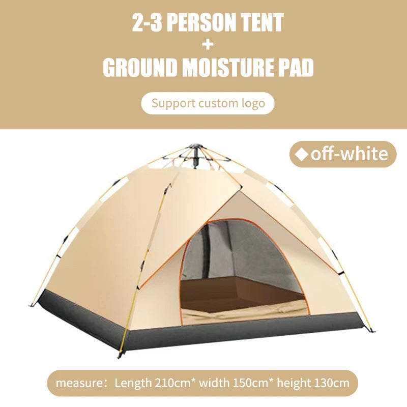Fully Automatic 3-4 people Double-Layer Beach Camping Tent - Complete Portable Outdoor Family Camping Gear Set
