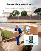 Botslab 4K wifi security cameras Color Night Vision Solar WiFi  home surveillance cameras 360° PT AI Recognition AutoFocus