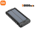 Xiaomi 50000mAh Large Capacity Solar Power Bank Outdoor Compass Waterproof External Battery Flashlight For iPhone Samsung