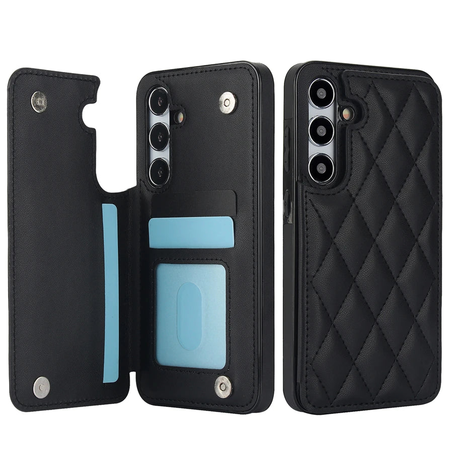 Wallet Small Fragrance Card Insert Leather Case For Samsung Galaxy A71 A56 A55 A54 A53 A52 A51 A36 A35 A26 A17 A16 A15 A14 A13