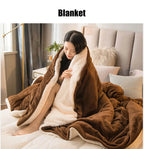 Winter Bed Blankets Solid Color Fleece Blankets Throws Adult Thick Warm Sofa Winter Blanket Super Soft Warm Duvet Cover Luxury