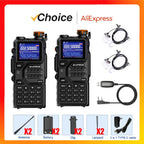 2PCS Baofeng K5 Plus 10-Watt 136-174/220-260/400-480MHz Type-C 2500mAh Battery 999CH