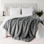 Battilo Faux Fur Throw Blanket Luxury Decorative Sofa Blankets Thick Warm Fur Blanket Soft Fluffy Plaid Throws For Bed King Size