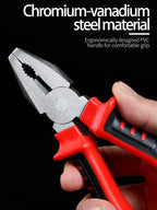 3-Piece Set of Wire Pliers, Diagonal Nose Pliers, Needle Nose Pliers, Industrial Grade Preferred Pliers, Durable Chromium Vanadium Steel, Suitable for Wire Cutting, Screwdriver, Etc