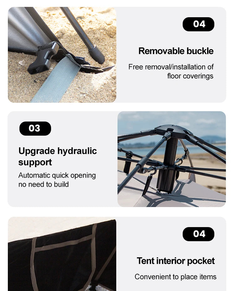 Sonuto Outdoor 3-4P One-Touch Camping Tent Quick Automatic Opening Beach Fishing Tent Family Travel Picnic Park Anti-UV Shade