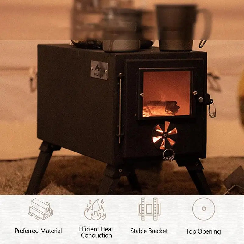 Camping Wood Stove Outdoor Wood Burner Home Use Wood Firing Stoves Portable Wood Burning Stove Winter Camping Accessories