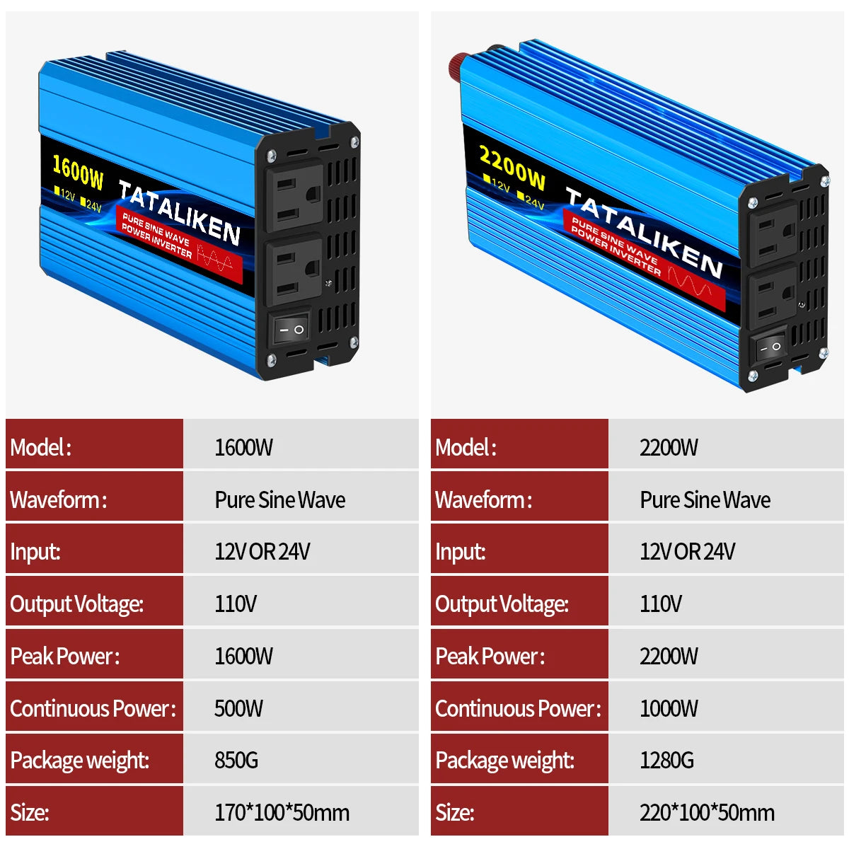 Pure sine wave inverter American socket 3500 w / 4500 w / 5000 w / 6000 w / 7000 w / 8000 w household portable digital display i