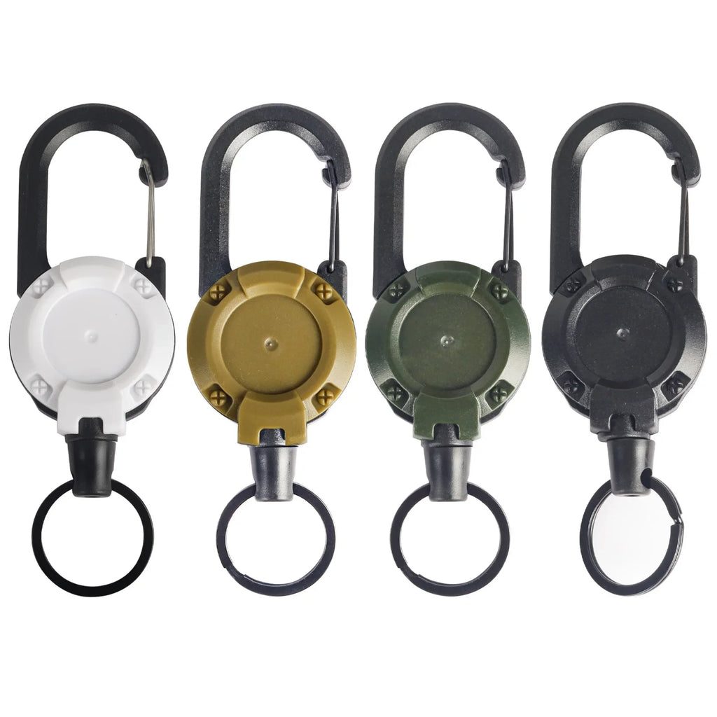 1/2Pcs Retractable Key Chains Anti-theft Metal Easy-to-pull Buckle Rope Elastic Keychain Sporty Retractable Key Ring