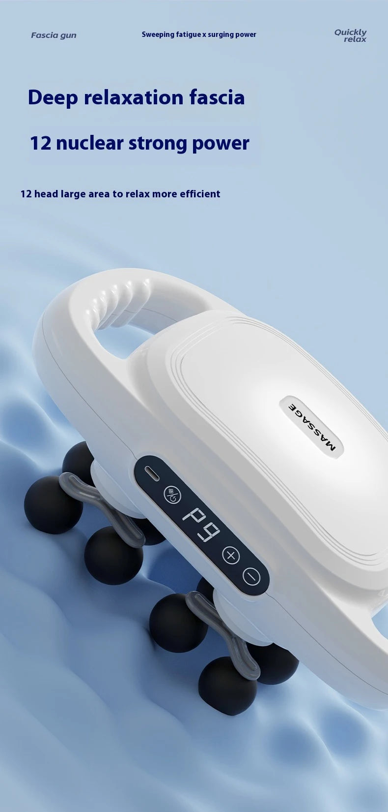 High-Frequency Vibration Full-Bbody Massage Gun Back, Waist, Neck and Shoulder Massager muscle Massager 12/16-Head fascia Gun