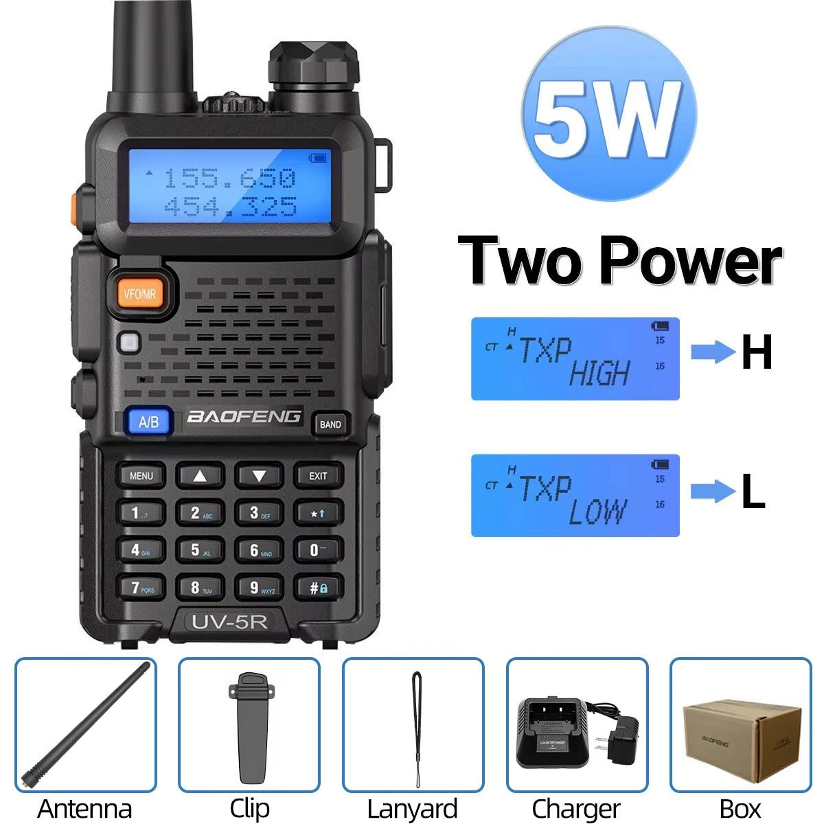 2PCS Baofeng UV 5R 5W 8W Walkie Talkie Portable Ham CB Radio Dual Band VHF UHF FM Transceiver Two Way Radio UV82 S9 K5 Plus