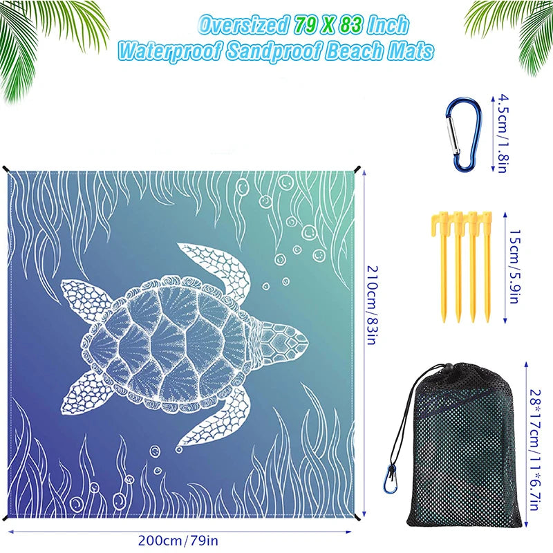 Beach Mat Outdoor Picnic Sandproof Waterproof Soft Comfortable Material Light Weight Portable for Beach Outdoor Travel Camping