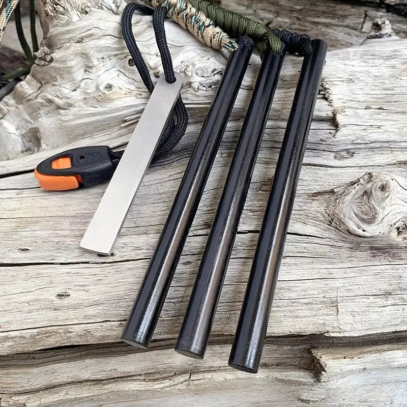 10*150mm Outdoor Flint Magnesium Rod with White Steel Scraper Whistle Camping Gnition Flint Rod EDC Survival Fire Starting Tool