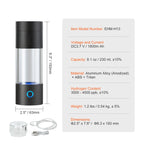 SucceBuy Hydrogen Water Bottle Generator 230 ml/8.1 oz Capacity Portable Hydrogen Water Maker SPE Technology Hydrogen Rich Water