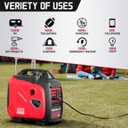 2500-Watt GasPoweredPortableInverter Generator, SuperQuietforCamping, Tailgating, Home Emergency