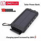 OnePlus Solar Power Bank 200000mAh Large Capacity Fast Charging External Battery with SOS Emergency Power for IPhone Samsung