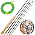 Sougayilang Fly Fishing Rods and Reels 5-sections Carbon Rod 5/6 Reels for Trout Perch Fishing Suitable for Leisure Fishing