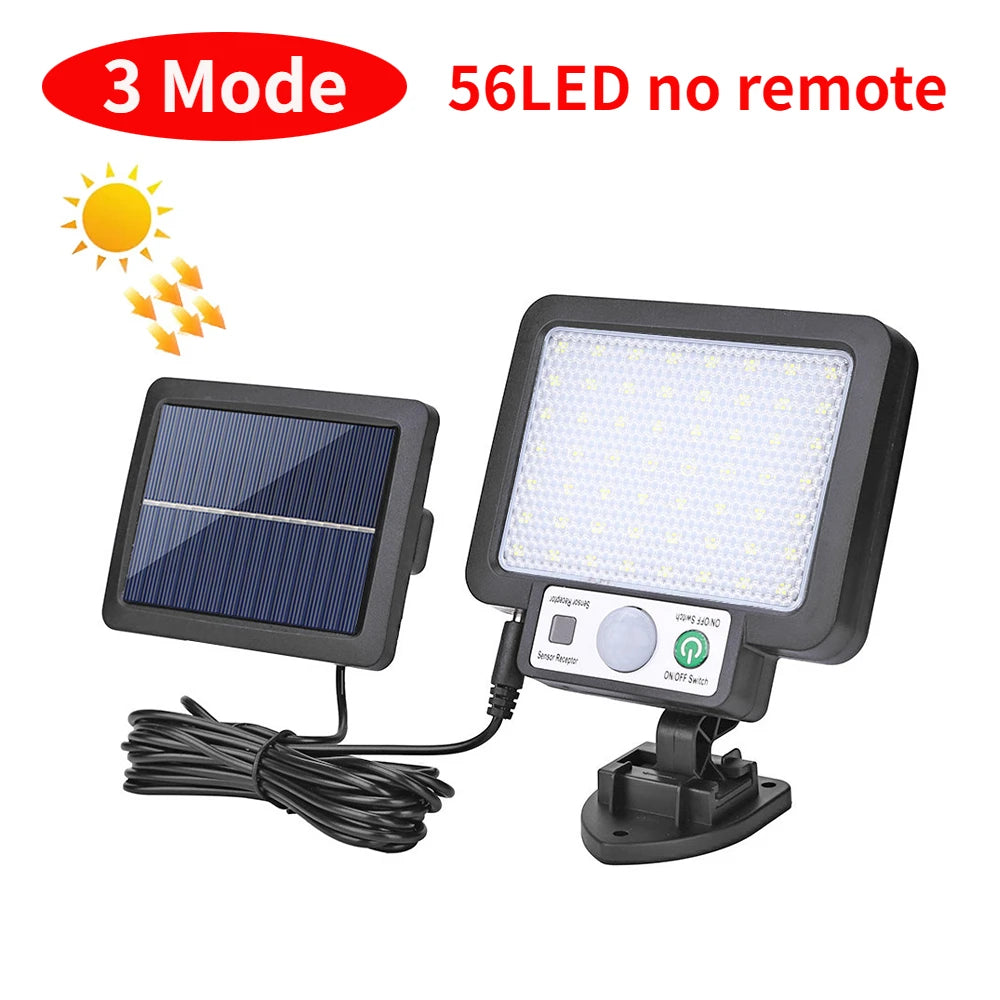LED Solar Split Wall Lamp 3 Mode Waterproof Motion Sensor Lamp Security Outdoor Street Lighting Solar Lamp for Garden Wall Light
