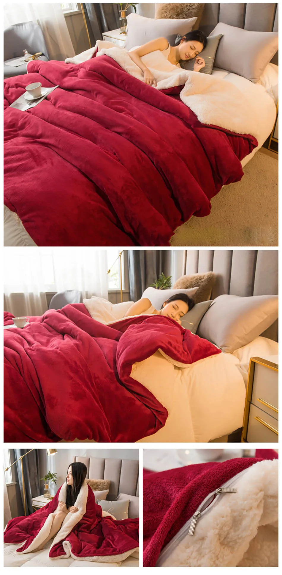 Winter Bed Blankets Solid Color Fleece Blankets Throws Adult Thick Warm Sofa Winter Blanket Super Soft Warm Duvet Cover Luxury