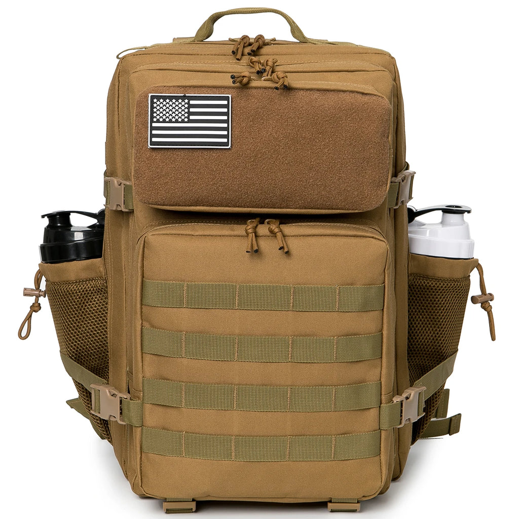 45L Tactical Backpack Hunting Rucksack with Dual Cup Holders  Outdoor camping equipment back pack Hiking Survival Rucksack