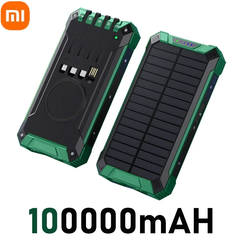XIAOMI Solar Power Bank Wireless 200000mAh Large Capacity Fast Charging External Battery Outdoor Survival Emergency Equipment