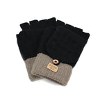 Fashion women fingerless winter gloves with finger protect cover solid unsex men women student warm gloves