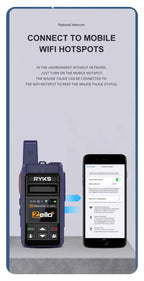 Android 8.0 Long Range Communication Radio Zello Walkie Talkie 4G Bluetooth 5000Km Wifi Wireless Devices Portable Two-Way Radio