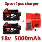 For Milwaukee 18V/ 3Ah 5Ah 6Ah 18650 Lithium Replacement Battery For Milwaukee 48-11-1860 48-11-1850 48-11-1840 Tool Battery