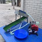 High-efficiency recovery sluice box for efficient gold panning, mining and exploration Compact and portable