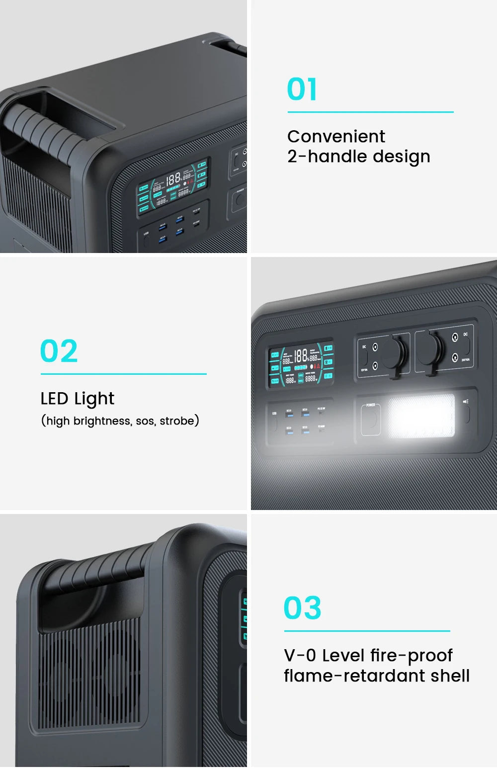 2600W 1800W 500W Portable Power Station 1024wh 345wh Lifepo4 Battery Powerful Power Bank Solar Generator Emergency Power Supply