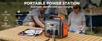 SBAOH Portable Power Station, 296Wh 300W, 110V AC Outlet, Solar Power Station with 60W Solar Panel, Travel/Outdoor/Home Use