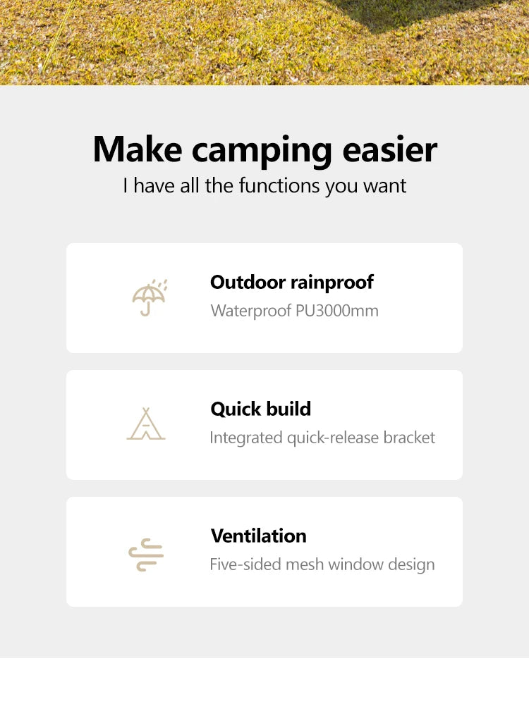 Sonuto Automatic Large Camping Tent 3-8 Person Quick Setup Double Hall Ridge Tent with Canopy for Outdoor Family Adventures