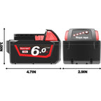 For Milwaukee 18V/ 3Ah 5Ah 6Ah 18650 Lithium Replacement Battery For Milwaukee 48-11-1860 48-11-1850 48-11-1840 Tool Battery