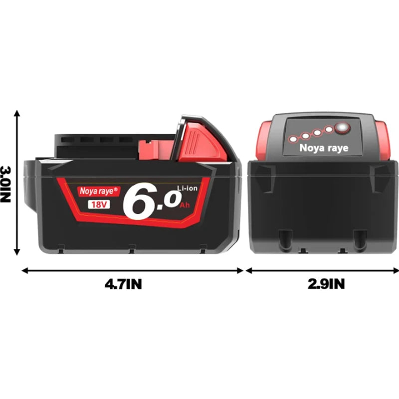 For Milwaukee 18V/ 3Ah 5Ah 6Ah 18650 Lithium Replacement Battery For Milwaukee 48-11-1860 48-11-1850 48-11-1840 Tool Battery