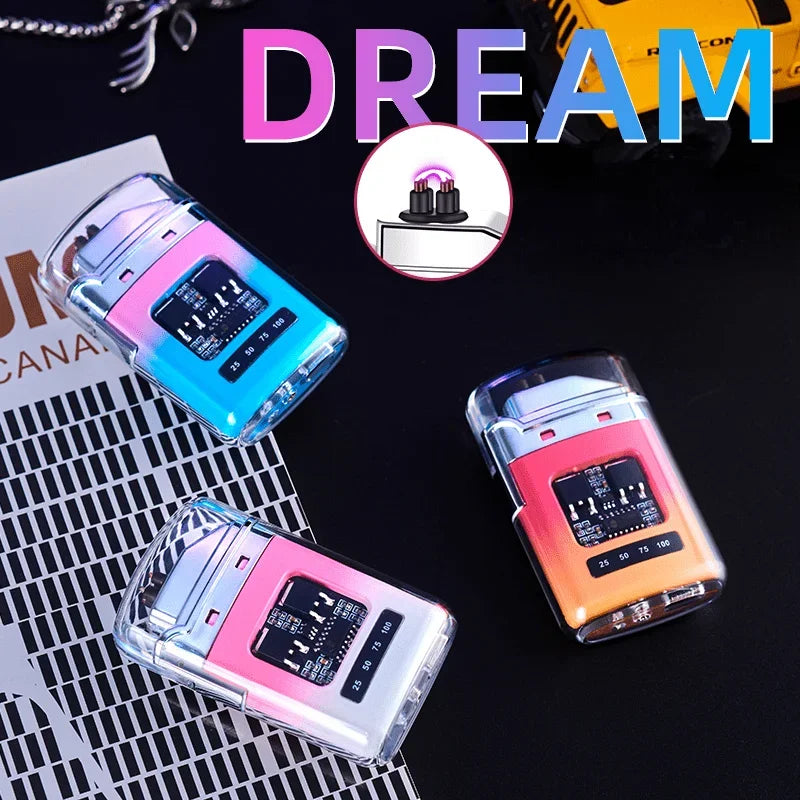 Rechargeable USB Electronic Lighter, Windproof Flameless LED Smart Dual Arc Portable Outdoor Survival Cigarette Lighters  Gifts