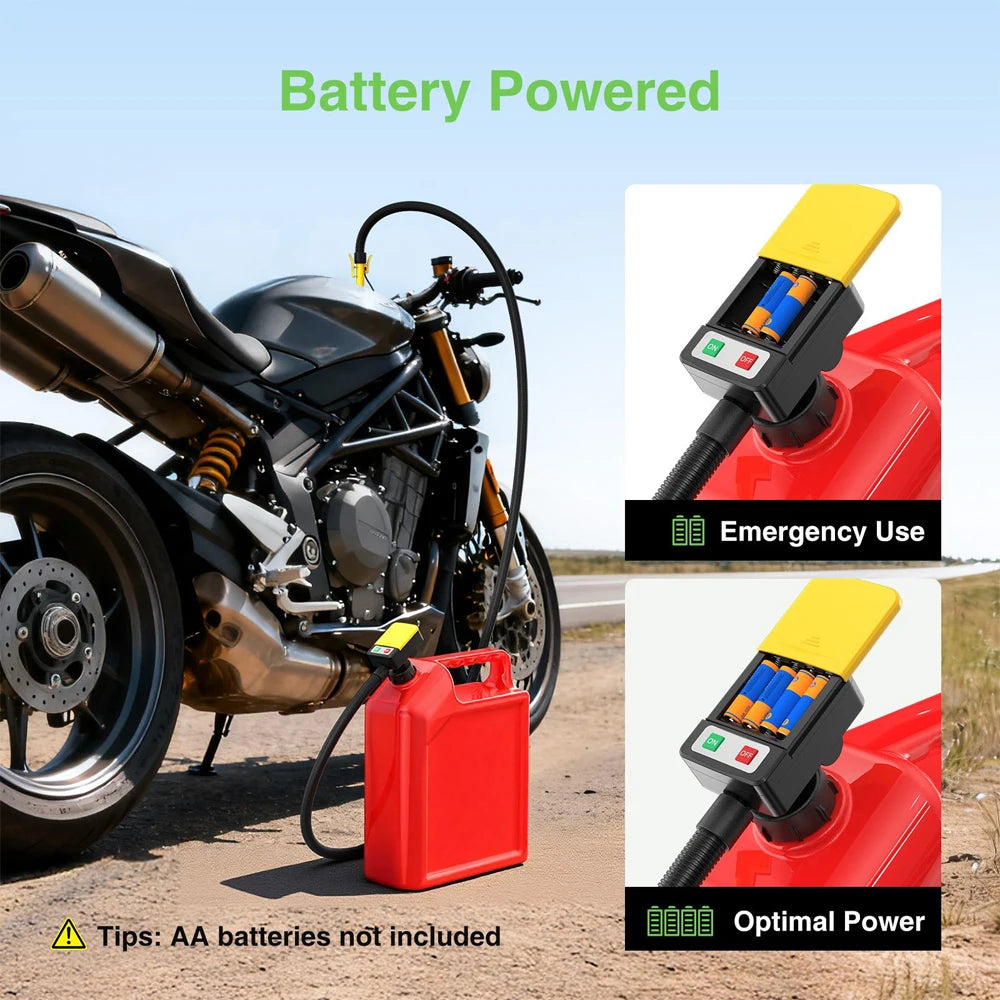 Taskstar Electric Fuel Transfer Oil Pump Electric Suction Fuel Pump Auto-stop Sensor Leak Protection 51"Hose Gasoline Diesel
