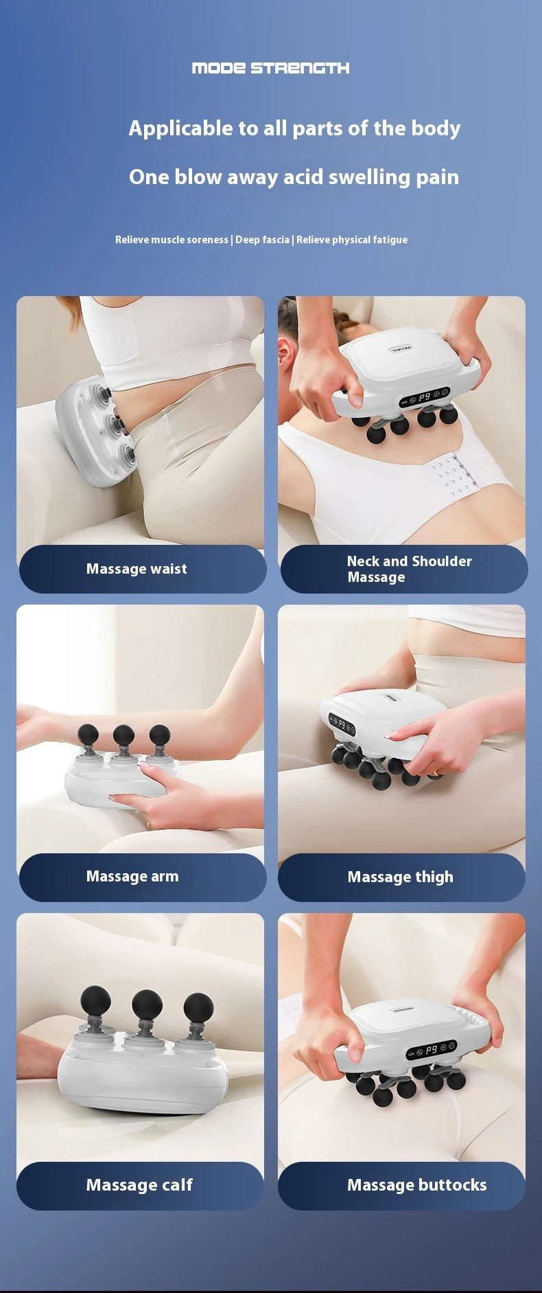 High-Frequency Vibration Full-Bbody Massage Gun Back, Waist, Neck and Shoulder Massager muscle Massager 12/16-Head fascia Gun