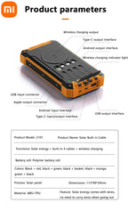 XIAOMI Solar Power Bank Wireless 200000mAh Large Capacity Fast Charging External Battery Outdoor Survival Emergency Equipment