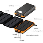 Portable Solar Power Bank,50000mAh External Solar Power Supply,Compatible with IOS Android USB-A And USB-C Charging Outdoor Camp