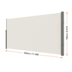 SucceBuy Retractable Side Awning Outdoor Privacy Polyester Water-proof Retractable Patio Screen UV 30+ Room Divider Wind Screen