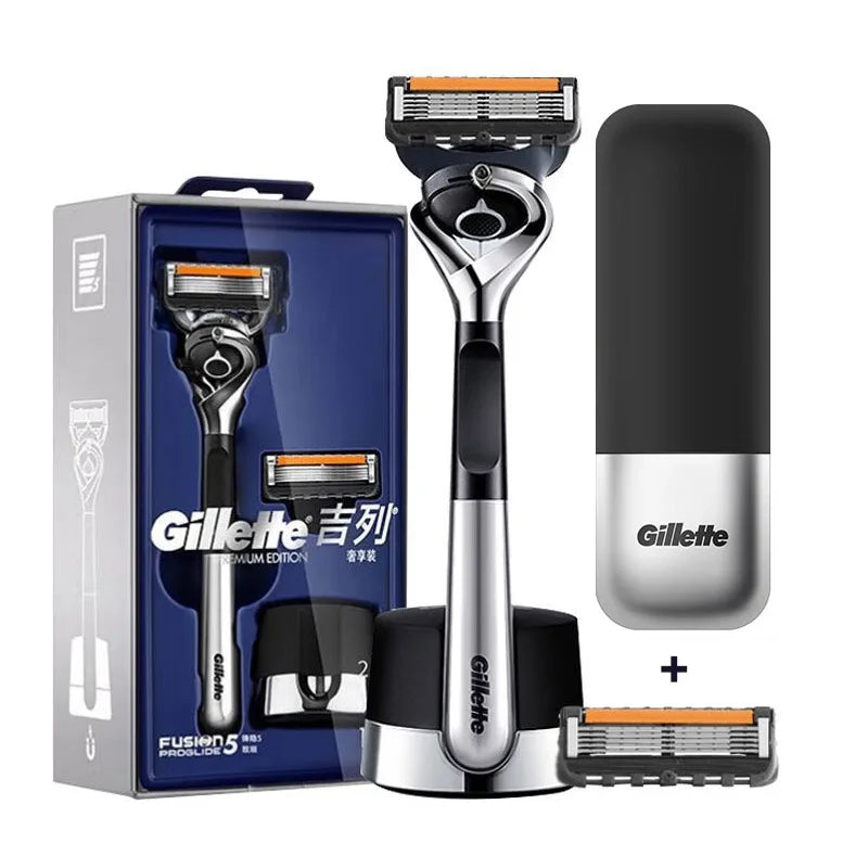 Gillette Fusion 5 ProGlide Razor Premium Edition Flex Ball Tech 5 Layers Ultra Thin Blades Shaving Machine with Mangetic Stand