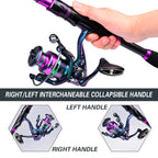 PROBEROS 2.1m Baitcasting/Spinning Fishing Rod Reel Combo Full Set with Line Lure Bag Hooks Freshwater Saltwater Fishing Pesca