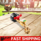 QCC1 Propane Refill Elbow Adapter with Gauge and ON-Off Control Valve Propane Adapter for 1 LB Propane Tank To Be Refilled