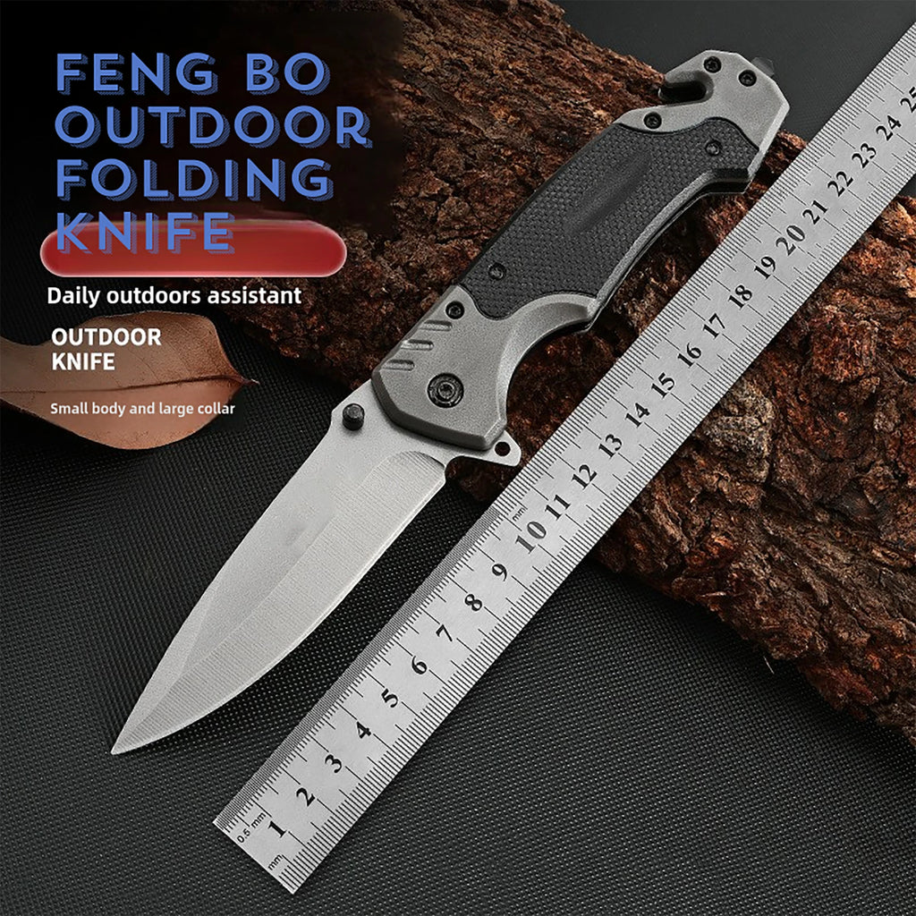 Folding knife with clip, EDC small knife with webbed opening and padded lock, outdoor survival camping hunting fishing knife